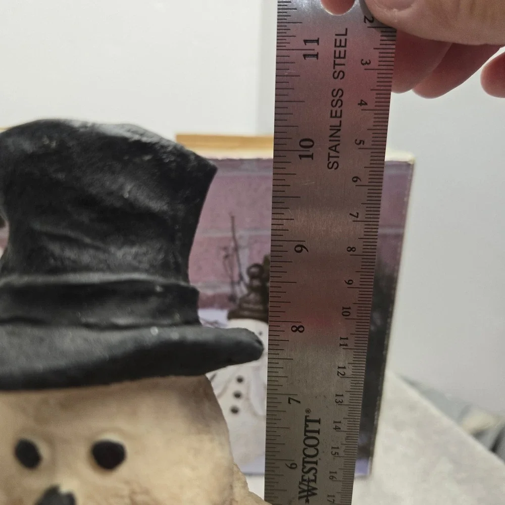 Holiday by Kirklands Snowman Figurine Trio Set Cream Black Resin Winter Decor